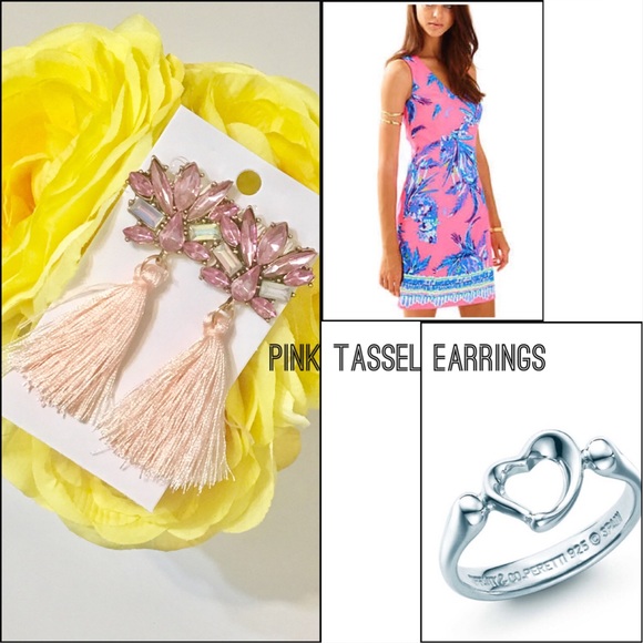 Pink Tassel Earrings - Picture 1 of 3